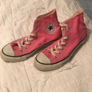 Pink high top converse